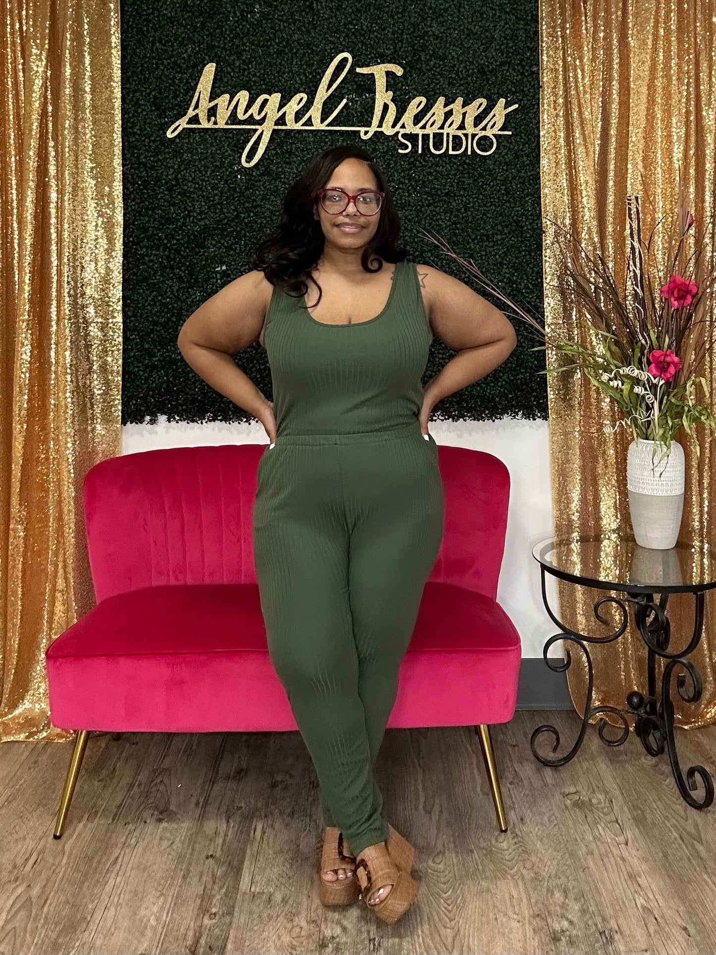 Olive Jumpsuit S-3X