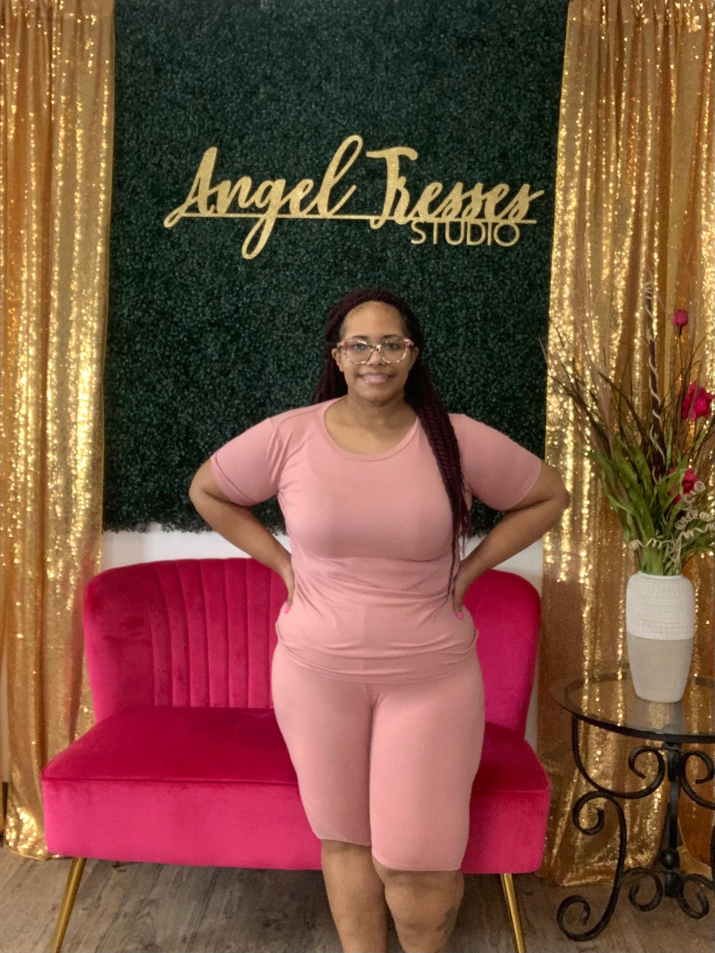 Pink 2pc Shorts