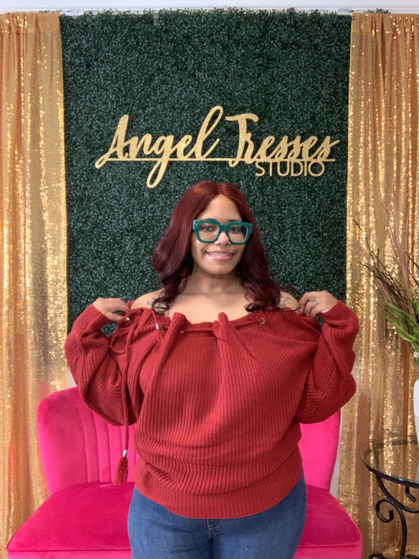 Off the Shoulder Plus Wine